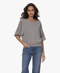 Drykorn Dilary Cotton Elbow Sleeve Sweater - Grey