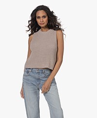 Drykorn Noara Ribbed Cropped Top - Taupe