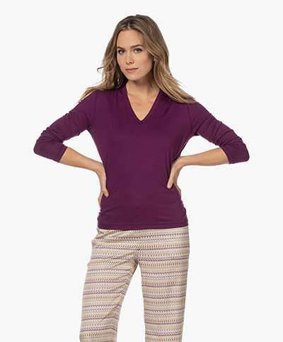 Majestic Filatures Lyocell and Cotton Long Sleeve - Prune