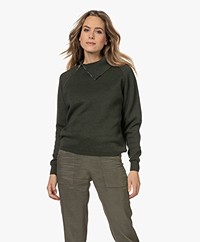 Sibin/Linnebjerg Verena Zip Collar Sweater - Dark Green
