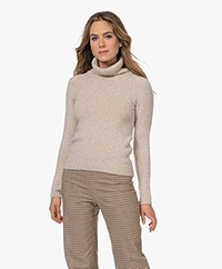 Belluna Italiani Wool Blend Turtleneck Sweater - Beige