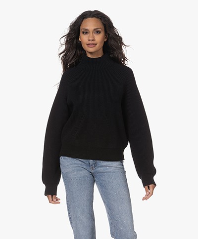 Woman by Earn Ava Wool-Alpaca Blend Sweater - Black