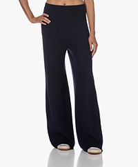 Closed Loose-fit Knitted Wool-Cashmere Pants - Dark Night