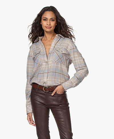 Rag & Bone Cruz Flannel Checkered Shirt - Beige Multi