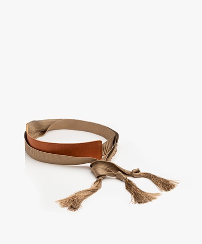 forte_forte Leather Tie Belt - Naturale Miele