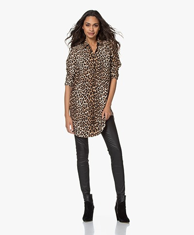 Equipment Essential Silk Shirt Dress - Leopard Print