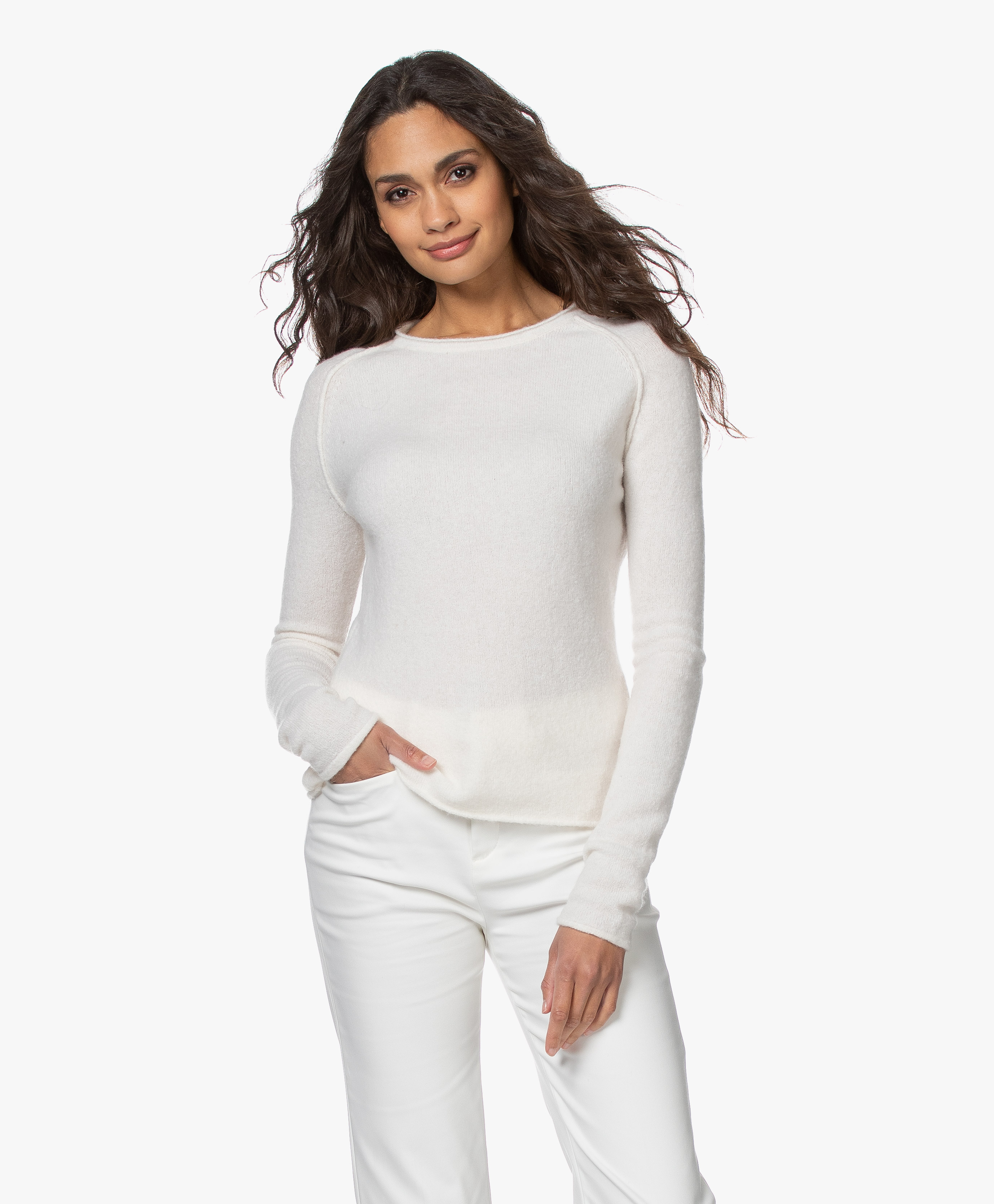 slim fit white sweater