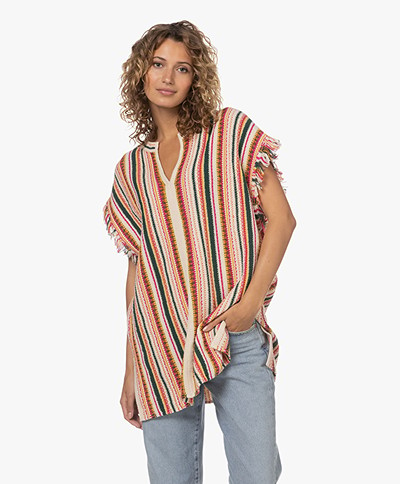 Vanessa Bruno Antea Striped Short Sleeve Sweater - Multi-color