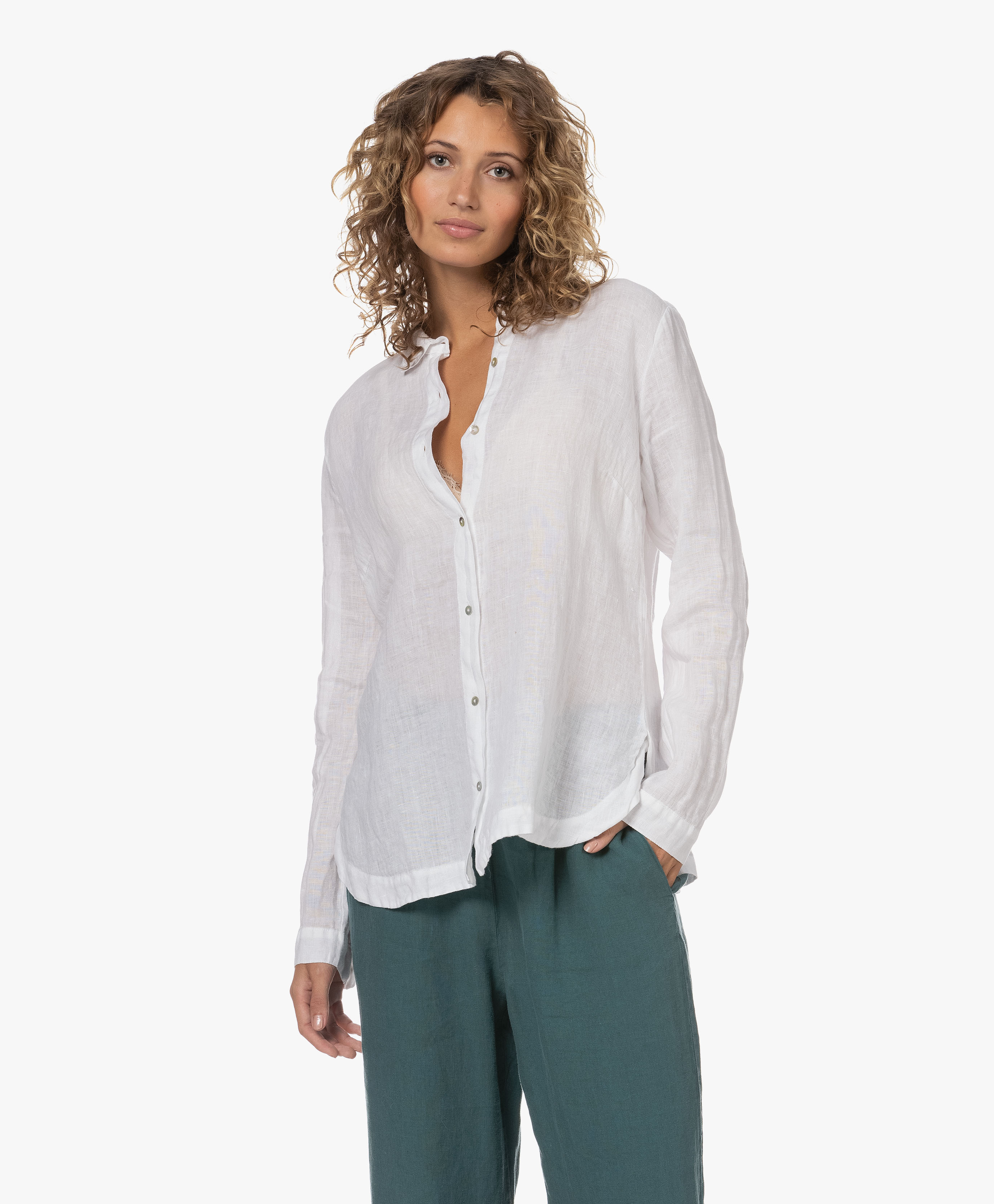 vervoer De schuld geven Echt LaSalle Linnen Shirt - White - lu.10 | Perfectly Basics