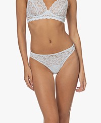 HANRO Moments Lace Thong - Cool Blue
