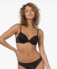 Calvin Klein Lightly Lined Demi Spacer Lace Bra - Black
