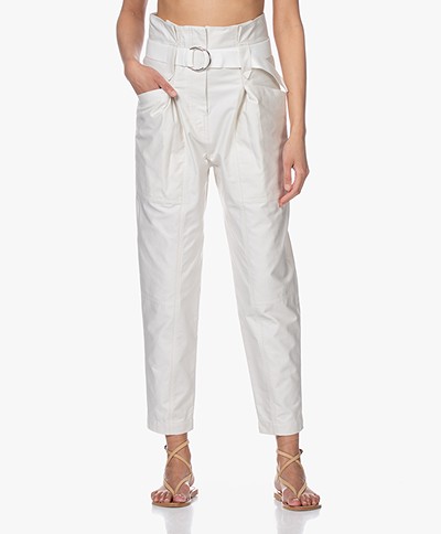 IRO Cursola Cotton Paperbag Pants - Cloudy White