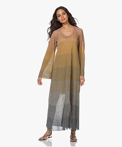 By Malene Birger Bathis Knitted Lurex Ombre Dress - Tan