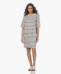 Closed Double-face Striped T-shirt Dress - Ivory/Black