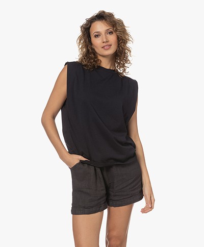 by-bar Diede Sleeveless Cotton Top - Jet Black