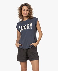 by-bar Lucky Thelma Print T-shirt - Opal Blue
