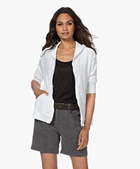 Majestic Filatures Terry Hooded Cardigan - White
