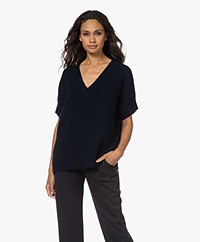 Majestic Filatures Wool and Cashmere Sweater - Marine