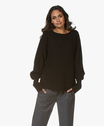 LaSalle Puff Sleeve Sweater - Black