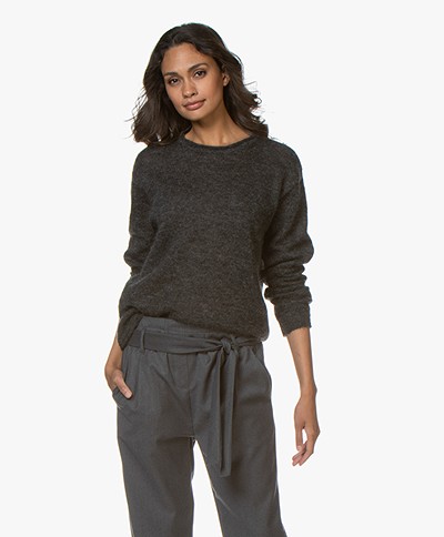 Woman by Earn May Mohair Blend Sweater - Dark Grey