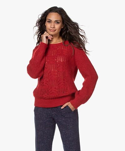 Kyra & Ko Isrid Cable Ajour Sweater - Autumn Red