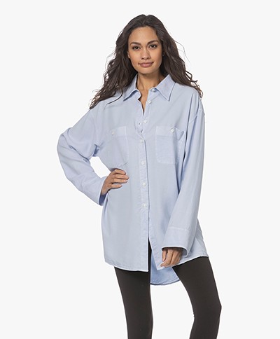 Filippa K Sandie Lyocell Oversized Overhemd - Cloud Blue