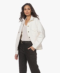 FRAME Le Oversized Cotton Denim Jacket - Au Natural