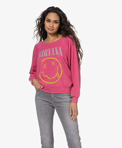 Daydreamer Nirvana Smiley Sweatshirt - Pink Cosmo