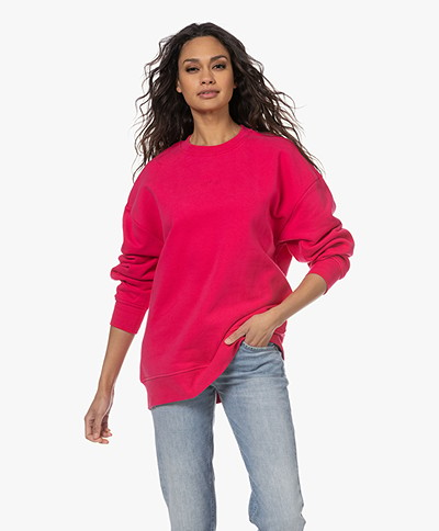 Closed Oversized Cotton Sweatshirt - Rasperry Pink