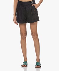 Vanessa Bruno Tobby Loose-fit Katoenmix Short - Marine