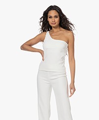 Drykorn Jaral One-Shoulder Stretch Jersey Top - Off-white