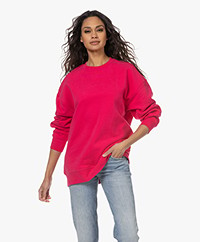 Closed Oversized Katoenen Sweater - Rasperry Pink