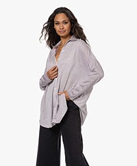 Majestic Filatures Striped Lyocell and Cashmere Shirt - Prune