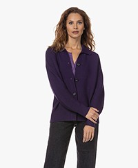 Repeat Buttoned Merino Wool Cardigan - Purple