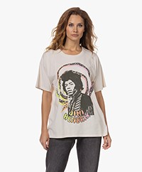 Daydreamer Jimi Hendrix Spiral Merch T-shirt - Dirty White