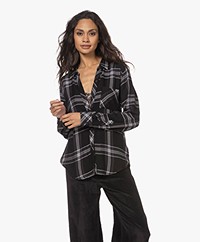 Rails Hunter Checkered Blouse with Lurex - Black/Ivory