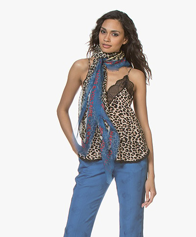 Zadig & Voltaire Kerry Multi Print Scarf - Blue