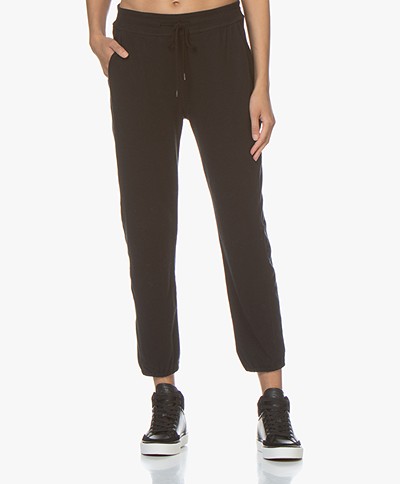 James Perse Sueded Jersey Lounge Pants - Black