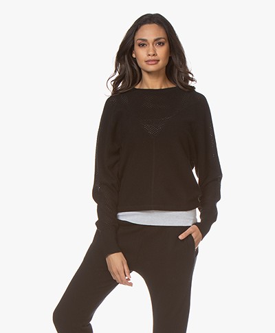 Filippa K Soft Sport Mesh Cashmere Sweater - Black