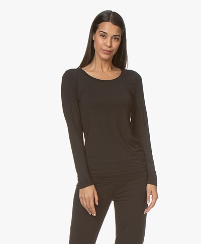 Calvin Klein Long Sleeve in Modal Jersey - Black 