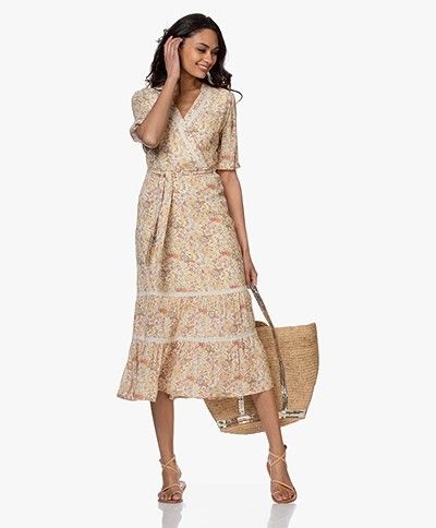 indi & cold Viscose Crepe Floral Print Dress - Multi-color