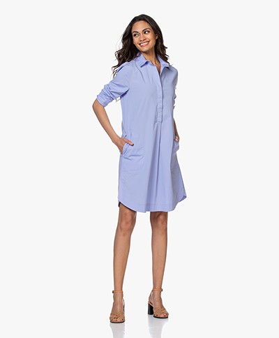 Belluna Feliz Stretch-cotton Shirt Dress - Blue