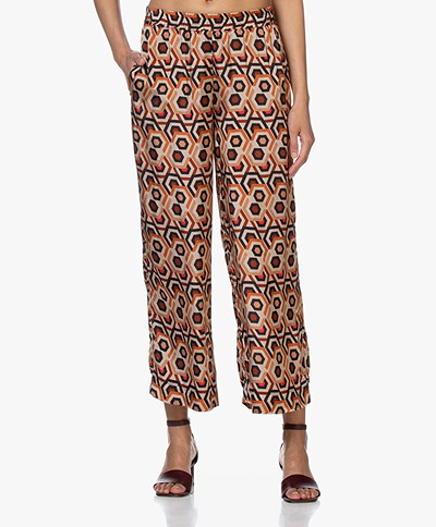 LaSalle Cupro Blend Culottes with Print - Marrakesh
