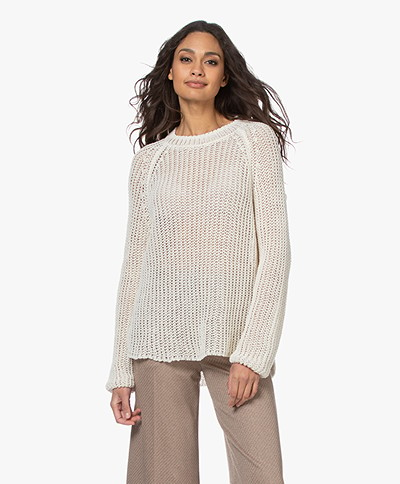 Woman by Earn Lova Open Knitted Sweater - Off-white