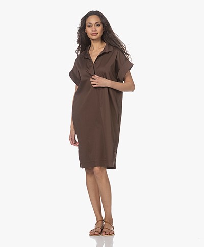 LaSalle Cotton Blend Shirt Dress - Choco