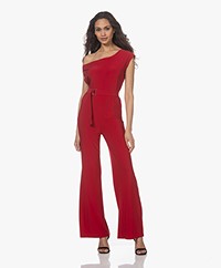 Norma Kamali Tech Jersey Drop Shoulder Jumpsuit - Red