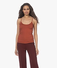 Majestic Filatures Anais Soft Touch Jersey Spaghetti Strap Top - Terre de Sienne
