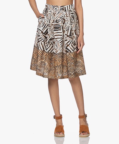 LaSalle Printed Cotton Skirt - Savanna