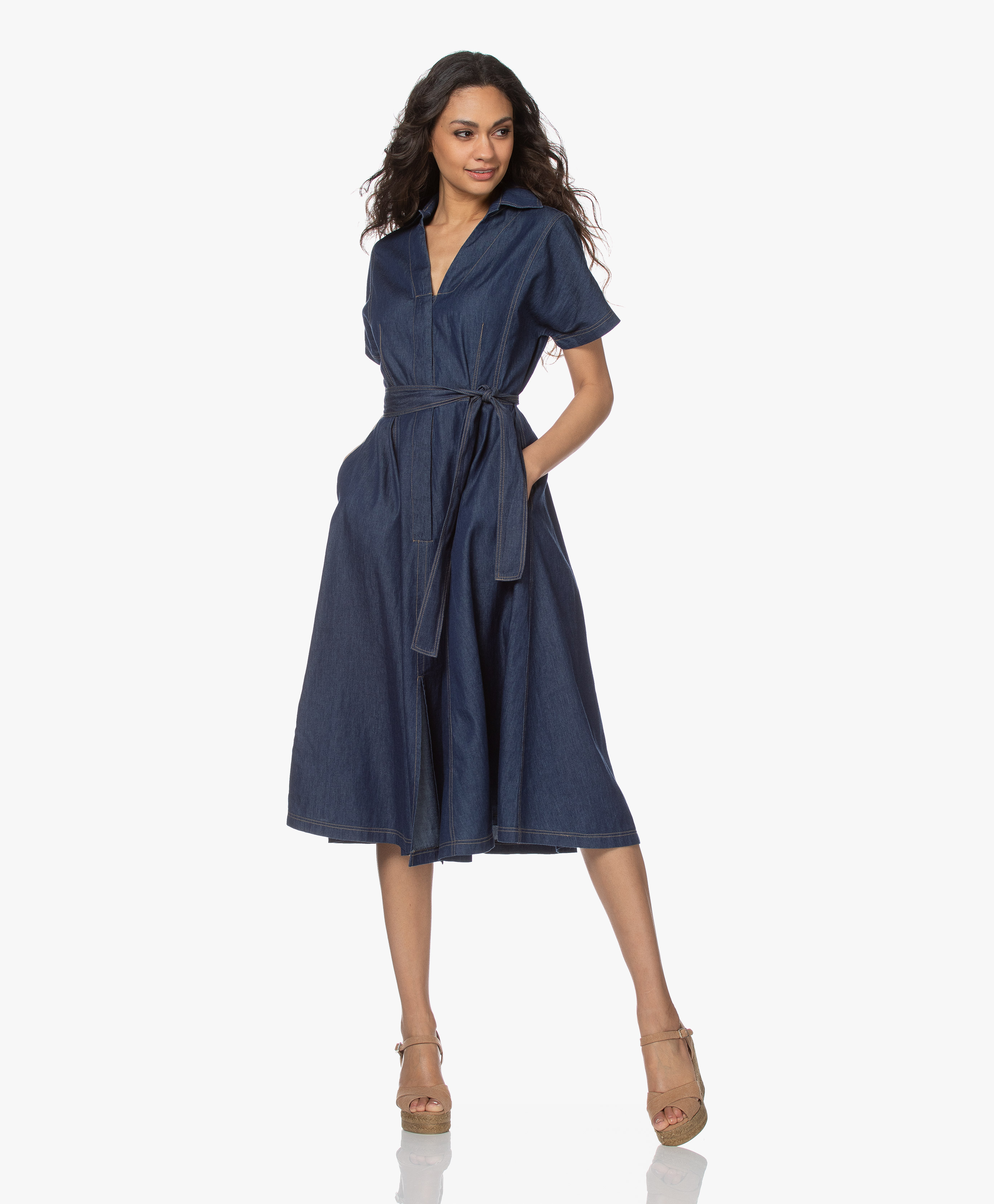 bassike denim shirt dress