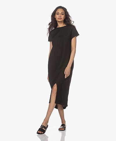 LaSalle Linen Midi Dress - Black
